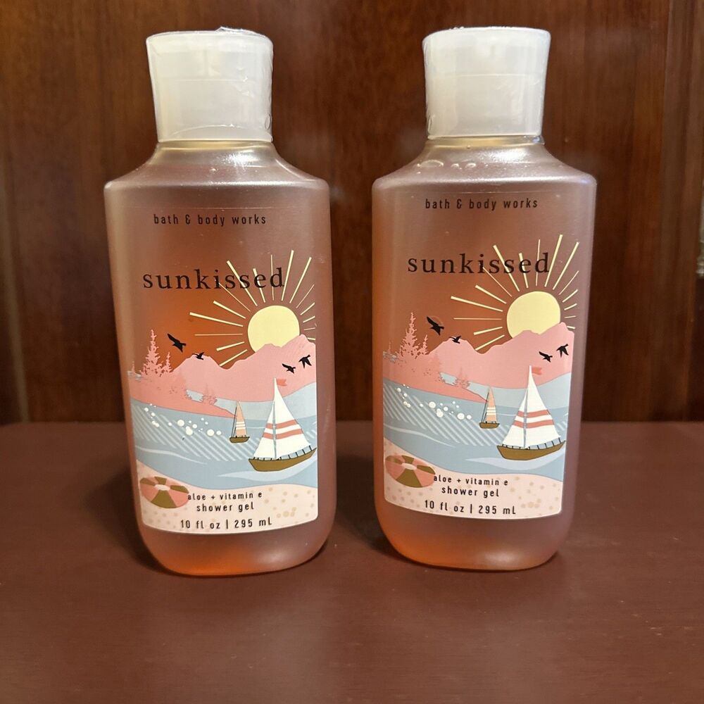 2 BATH & BODY WORKS SUNKISSED SHOWER GEL BODY WASH 10 FL OZ NEW